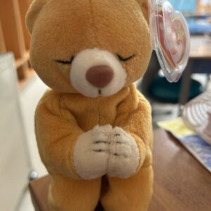 Rare with tag errors — TY Beanie Baby Praying Bear Plush